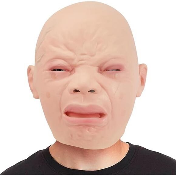 Releastic Human Mask Novelty Halloween Costume Party Latex Head Masks - Picture 7 of 7
